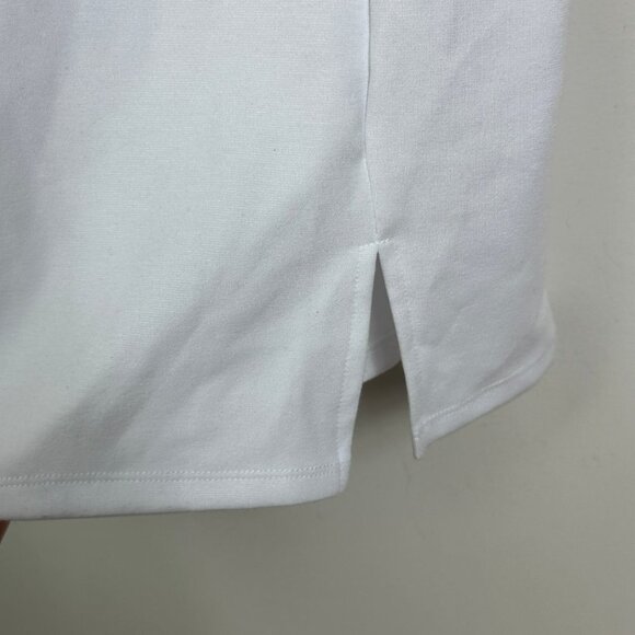 Nordstrom 2022 Open Edit White V-Neck Ponte Mini‎ Dress Size XS Sheath Slit Boho - Picture 7 of 11